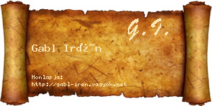 Gabl Irén névjegykártya